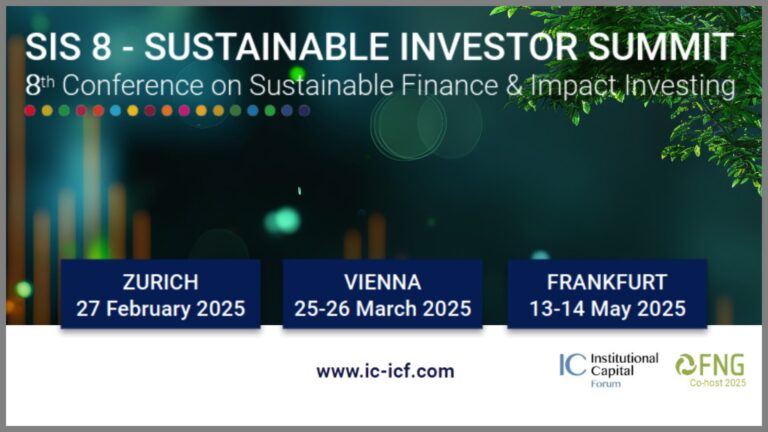 8. Sustainable Investor Summit 2025 (SIS 8) in Zürich | Wien | Frankfurt