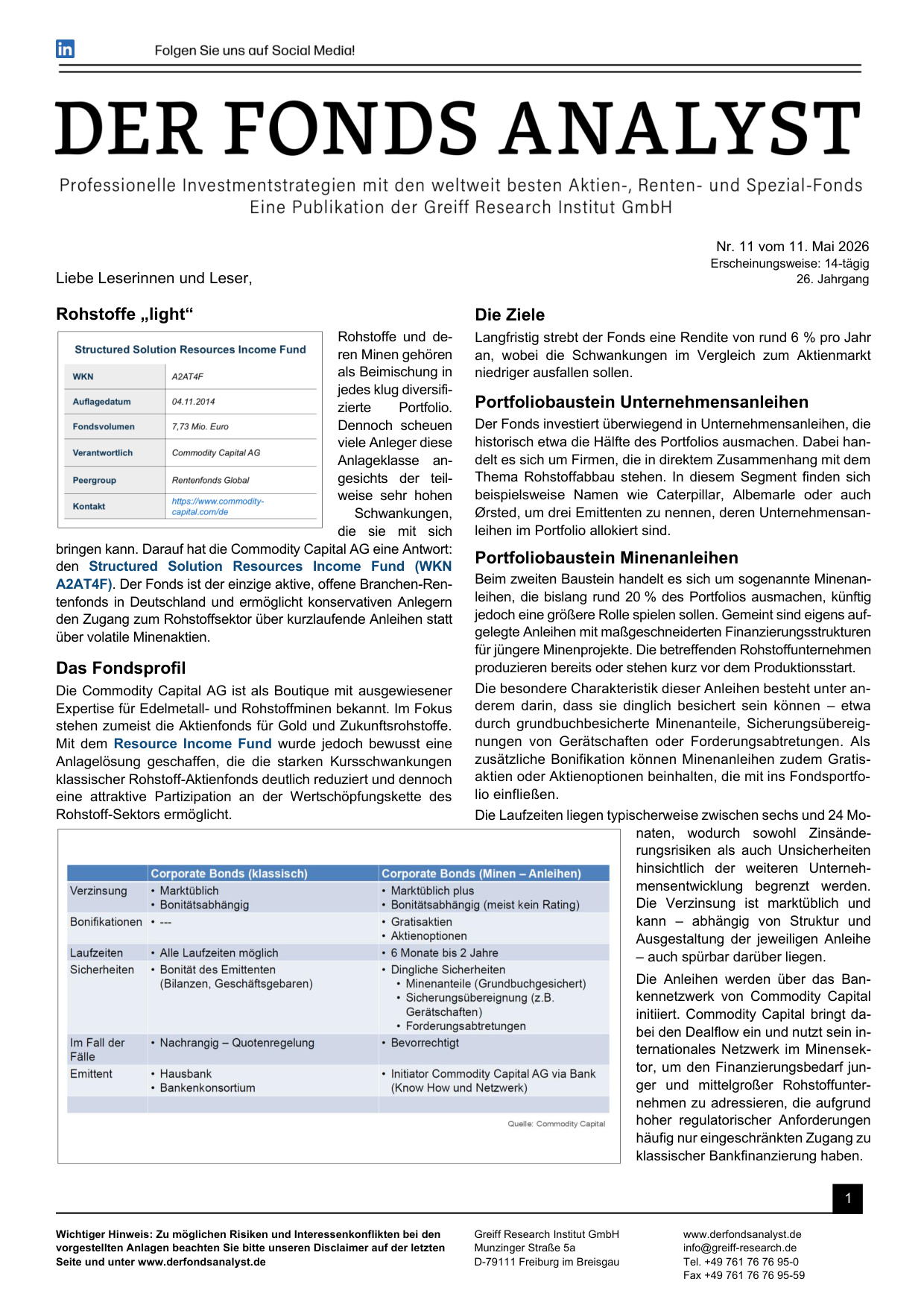 DER FONDS ANALYST: Ausgabe zum Download.