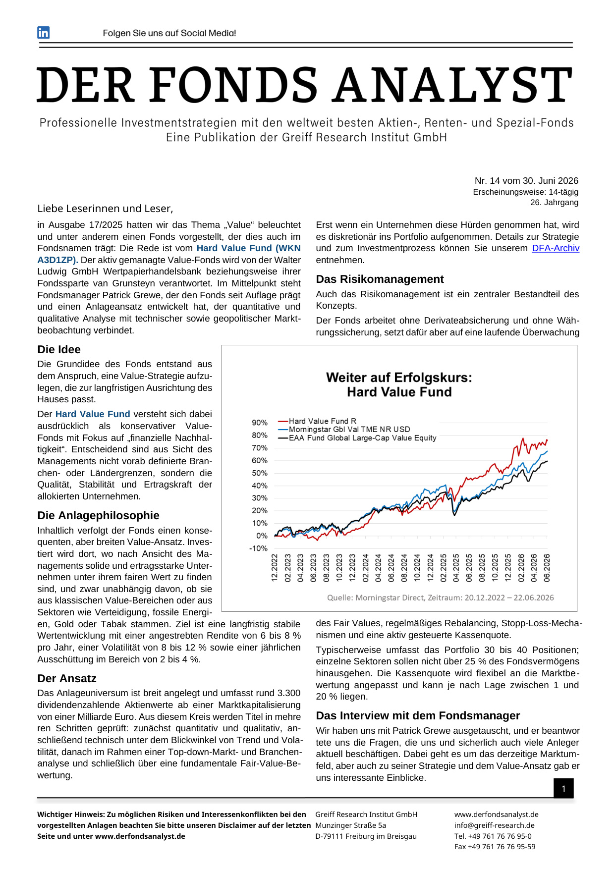 DER FONDS ANALYST: Kostenloses Probeabo bestellen